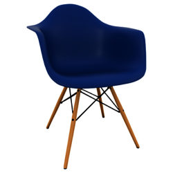 Vitra Eames DAW 43cm Armchair Navy Blue / Light Wood